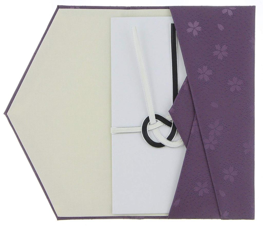 Daiko Sangyo Эстер Сакура Шелк Фукуса (Ткань Упаковочная ткань) с Золотым Конвертом, Набор для Поздравлений/Соболезнований, Сделано в Японии, Розово-Фиолетовый