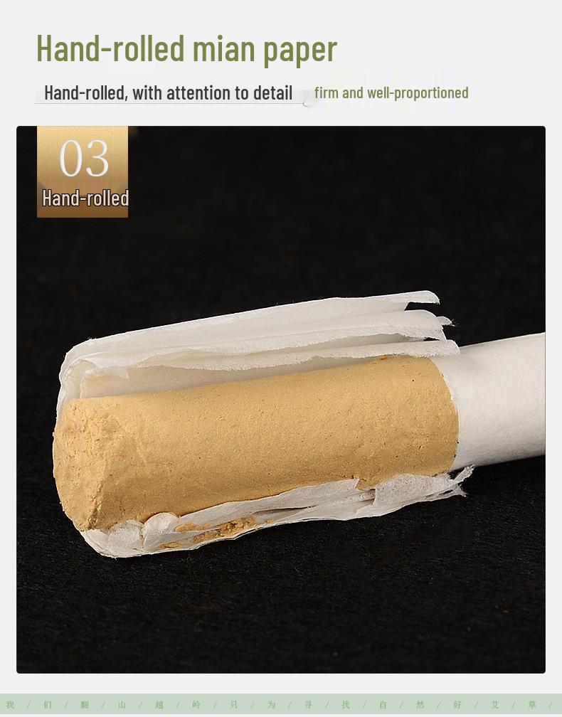 Miao Ai Tang Pure Mugwort 50:1 Golden Moxa Sticks - Five-Year Aged for Household Moxibustion