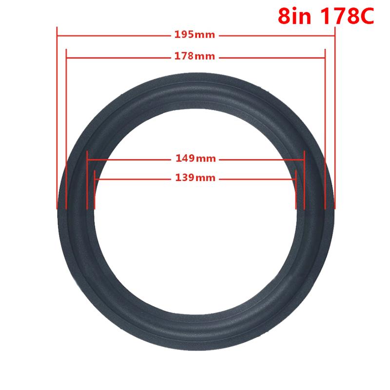 1Pc Black Speaker Rubber Repair 4/5/6.5/8/10Inch Suspension Surround Folding Ring Full Range Woofer Speaker Replacements