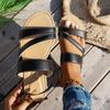 Summer New Flat-soled Sandals, Light Outer Wear Fashion Sandals, Foreign Trade Large Size Women's Spot One-word Beach Sandals