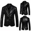 AL KHALID NEW Men's Black Leather Blazer 100% Real Lambskin Stylish Slim Fit Coat Blazer