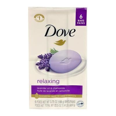 Dove Расслабляющее лавандовое мыло красоты - 4 унции (113g) Упаковка из 6 штук - импортная
