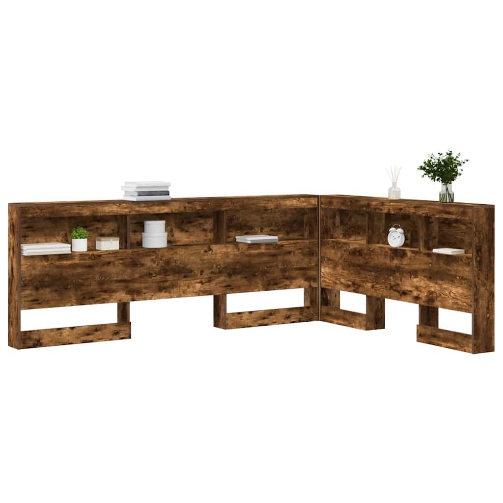 Storage Headboard Smoked Oak 135 cm Engineered Wood