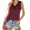 Women's Fashion Casual Daily Versatile Striped Texture Slim Fit Summer Vest Top