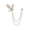 Vintage Eagle Tassel Brooch Rhinestone Suit Lapel Pin Fashion Suit Collar Pin  Gift