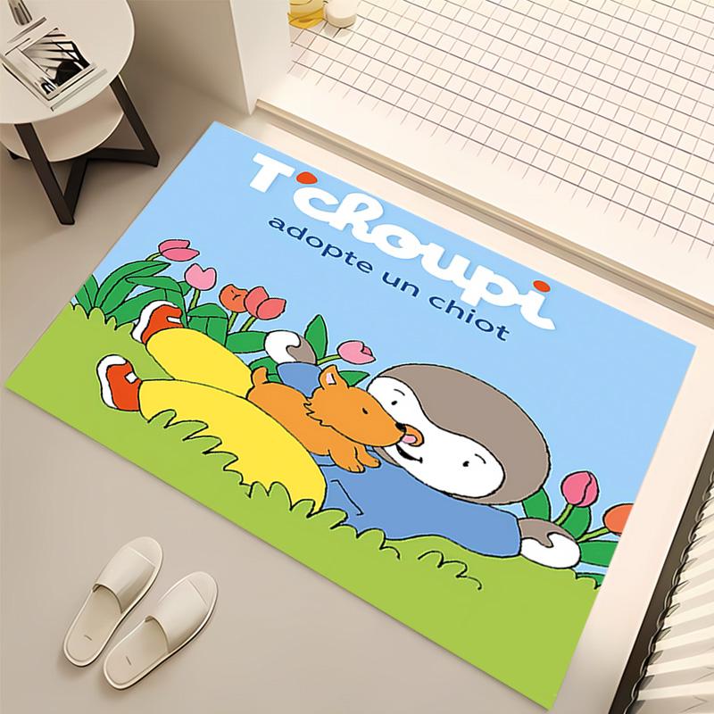 1pc Cartoon T-T'choupi Print Area Rug - Soft, Washable Non-Slip Indoor Mat, Living Room, Home Office Decorative Rug,Office Decorative