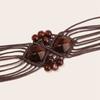 Woven DIY Beads Boho Beach Ethnic Style Belts Women Waist Chain Braided Belt Round Wooden Button