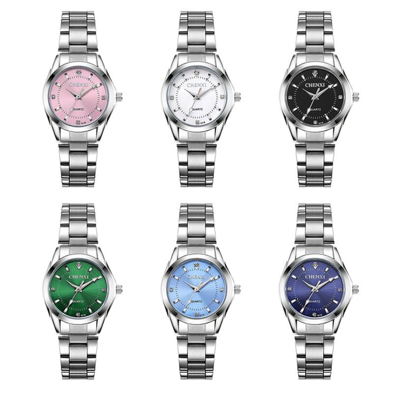 Fasinon Elegant Women Casual Watches Pink Rhinestone Simple Minimalism Lady Quartz Wristwatch 3ATM Waterproof CHENXI Brand Clock