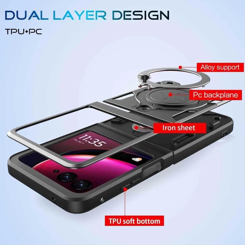 Слайдерная крышка для Motorola Moto Razr 60 Ultra 50 40 Ultra Razr Plus Чехол Кольцо-подставка Держатель Ударопрочный Защита камеры Capa