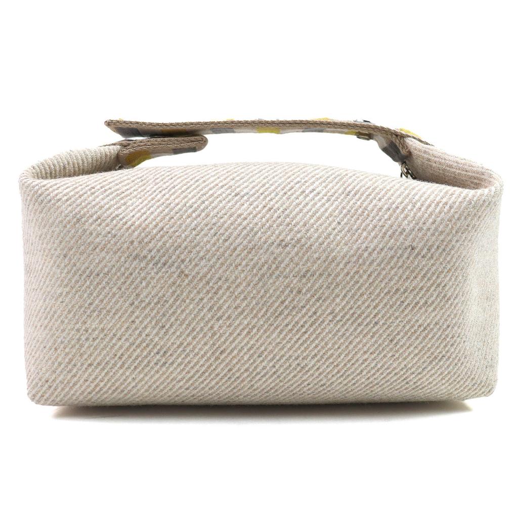 Pristine HERMES Pouch BRIDE A BLACK PM OC Serie Button Handbag wool Used