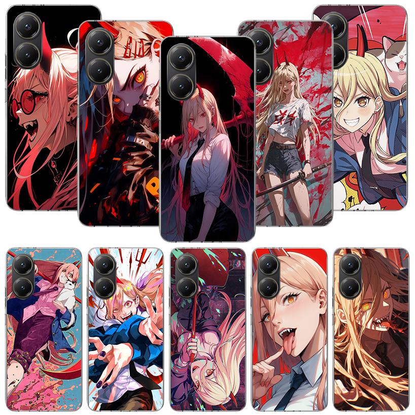 C-Chainsaw Mans Power Phone Case For Xiaomi Poco F7 Ultra X7 X6 Pro X5 Redmi 15 15C 13 13C 12 12C 10 10A 10C 9 9A 9C 9T Shell Po