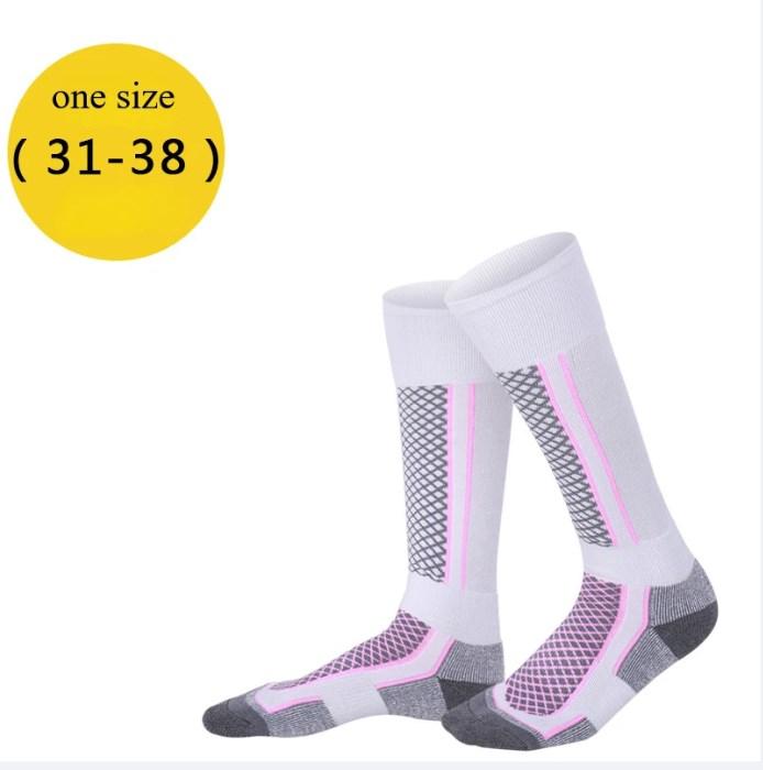 1 пара зимних теплых утолщенных лыжных носков, походные носки для женщин, мужчин, детей, противопрокольные, для катания на лыжах на открытом воздухе, высокие спортивные чулки