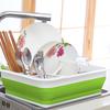 Folding Drain Bowl Dish Rack Cutlery Storage Box Collapsible Dish Drainer Cutlery Stand Cup Holder