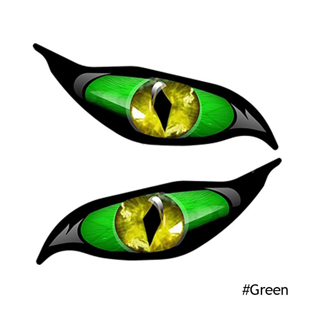 2 шт 13 см x 9,5 см для злых желтых глаз RV мотоцикл автомобиль наклейки окклюзия царапины водонепроницаемый лобовое стекло фургон аниме наклейка