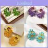 Chic European Style Enamel Drop Oil Floral And Leaf Earrings For Women