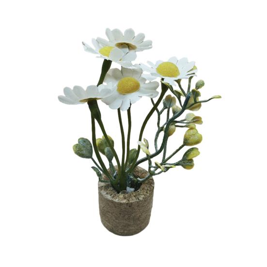 Yousheng Artificial Flower Cork Pot Refrigerator Magnet DIY Home Office Kitchen Locker Fridge 3D Miniature Potted Plants Magnetic Decoration Ornament