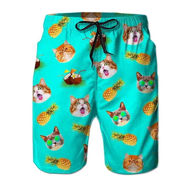 Пляжные шорты в гавайском стиле, купальник, шорты, тропические летние повседневные мужские шорты для плавания, шорты с 3D-принтом и множеством принтов с животными