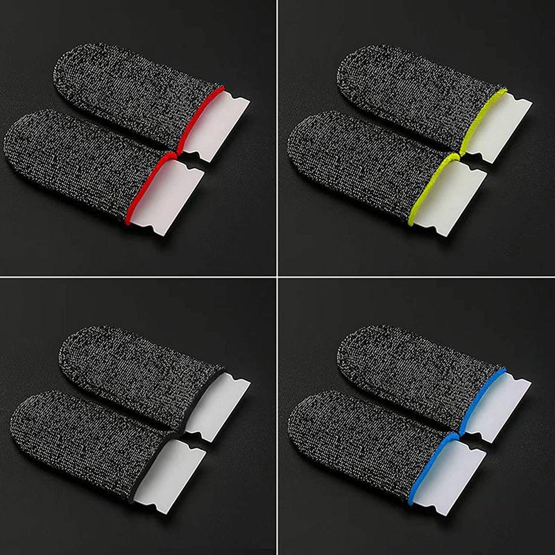 2 шт., игровые накладки на пальцы, дышащие напальчники для игр, антипотные напальчники для сенсорных экранов, чехлы для сенсорных экранов, чувствительные мобильные сенсорные перчатки