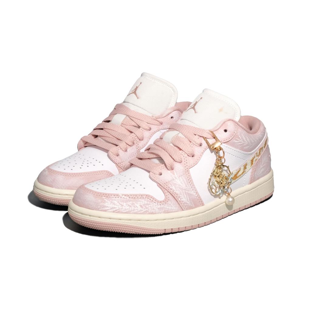 Jordan Кроссовки Air Jordan 1 Low Skateboard Shoes Женские Золотой Розовый DC0774-162(Команда1114-)