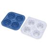 Ice Cube Tray Quick Release Food Grade Silicone 4 Cavity Soccer Ice Cube Mould with Lid for Whiskey Cocktails