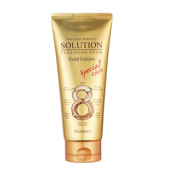 DEOPROCE Gold Edition Natural Perfect Solution Cleansing Foam 170g – Radiance Boosting Facial Cleanser