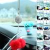 Модный бриллиантовый кристалл автомобильное украшение блестящий шарик для волос круглая кисточка подвеска зеркало заднего вида автомобиля кулон женский салон автомобиля