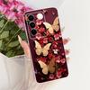 For Vivo V27 V27Pro Cute Flower Butterfly Cat Painted Case For Vivo V 27 V27 Pro V2230 V2231 Soft Silicone TPU Phone Cases