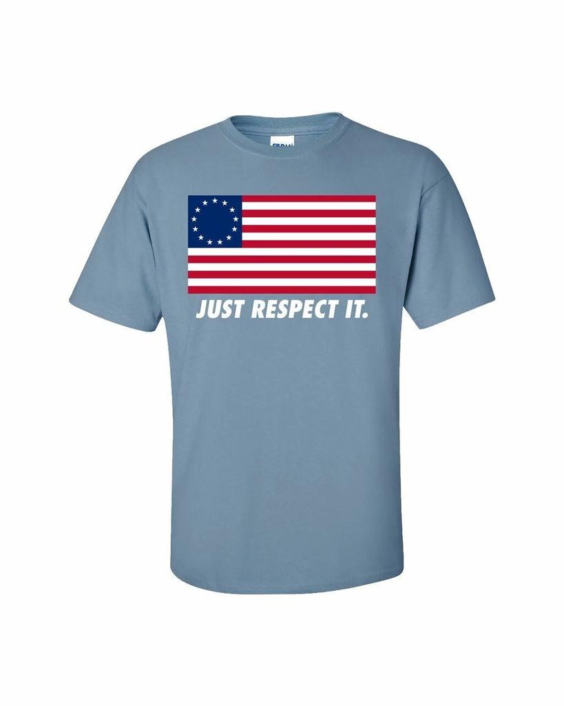 Patriotic Betsy Ross American Flag Just Respect It Adult Short Sleeve