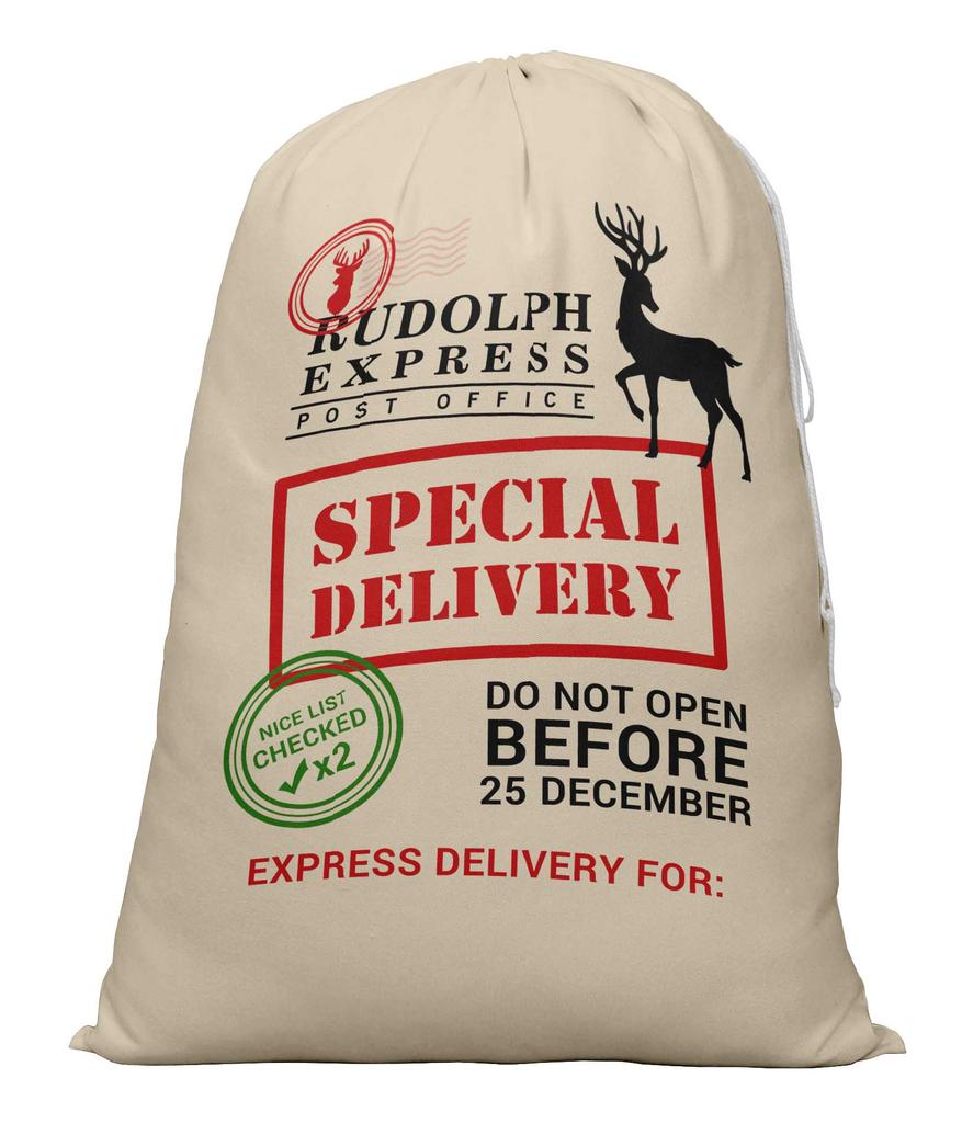 Printtoo 2 Pcs Santa Gift Sack for Kids Xmas Bag Christmas Sack Personalized Bags Large 27x20 Inch