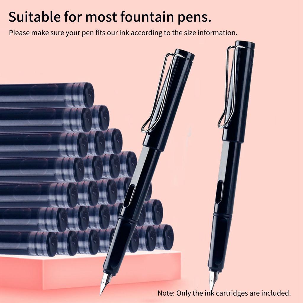 50 Pieces Fountain Pen Ink Cartridges Red Color Ink Refill Cartridge with 3.4 Mm Bore Diameter for Office School