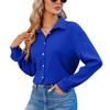 Elegant Long Sleeve Simple Office Shirt Button Up 2023 Solid Color Ladies Wrinkled Blouse Women Vintage Loose Casual Tops 28496