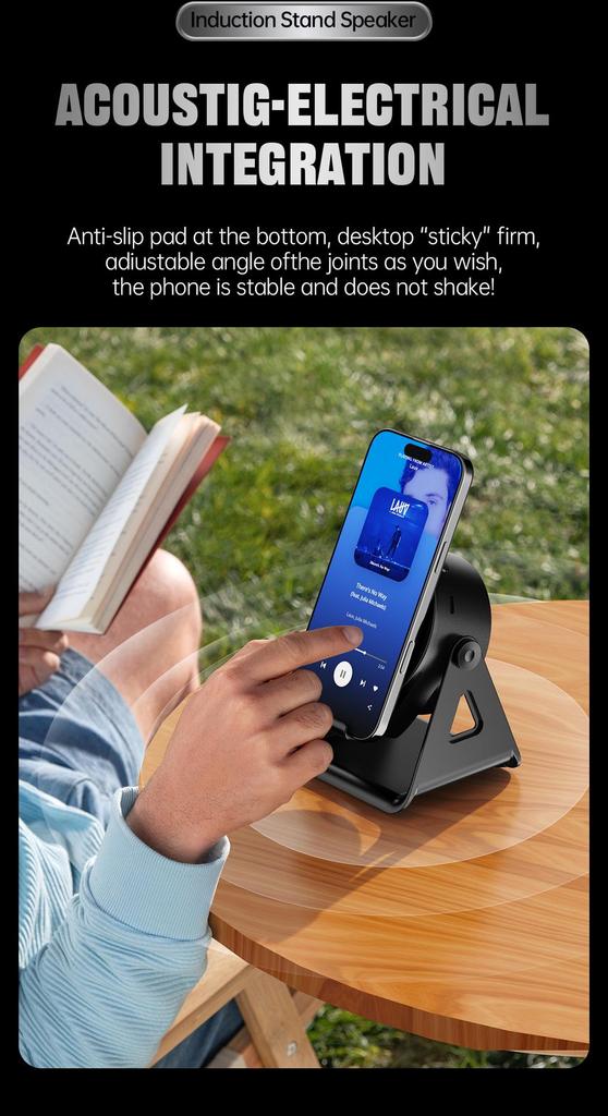 Rotating Multi-functional Induction Speaker & Wireless Charger Phone Holder