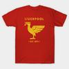 Мужская черная футболка с принтом Ливерпуль Liverbird Ретро Винтаж Большой Золотой Печать на Бумаге для Термопереноса Без Вырезания Хлопковая Футболка