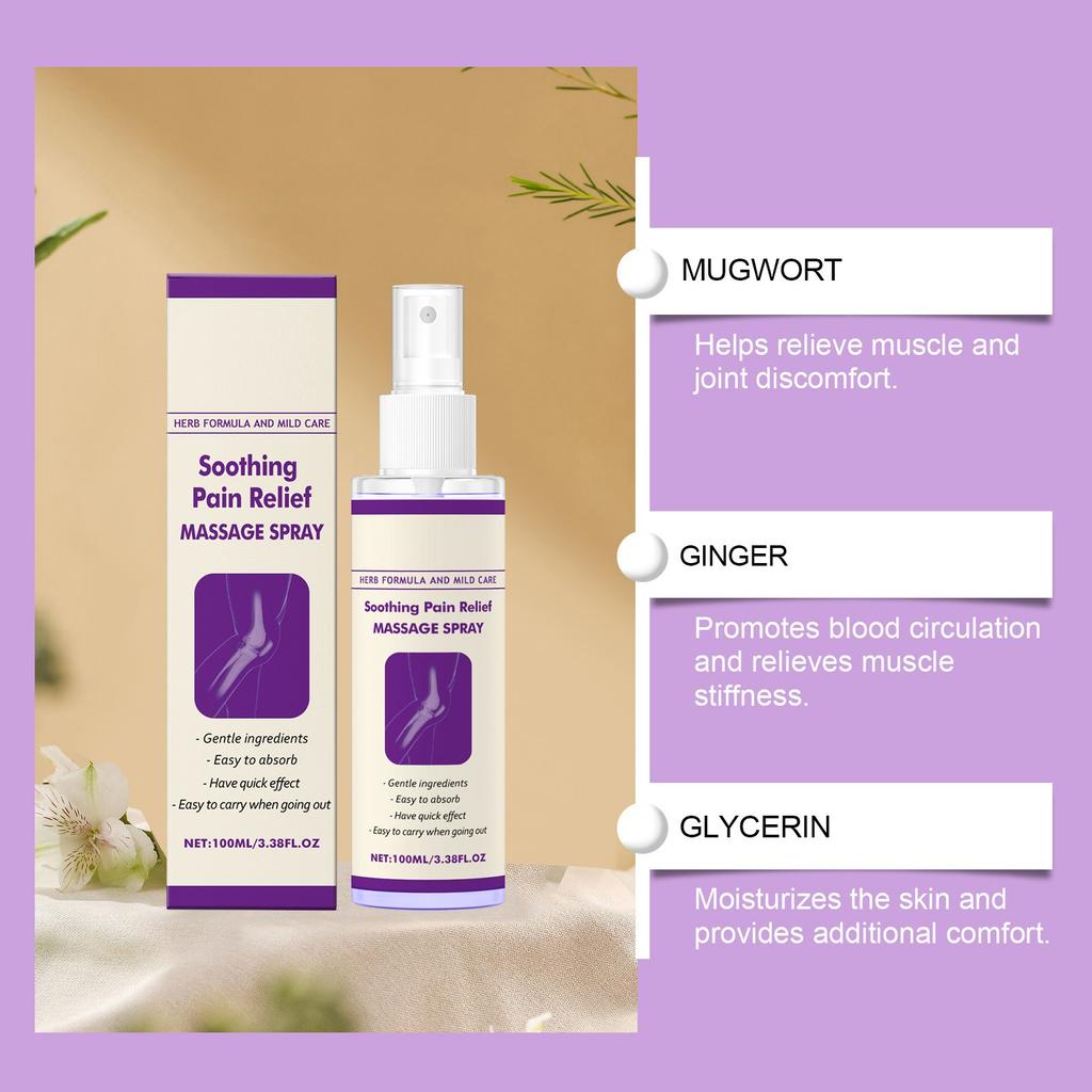 Спрей для снятия боли и массажа Успокаивающий спрей Уход за дискомфортом в суставах Активирующий массажный спрей Спрей для снятия боли в коленных суставах(100мл