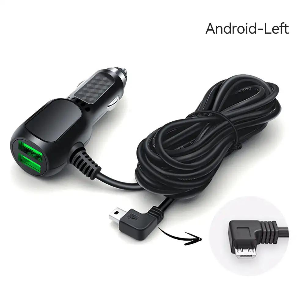 Двойное мини-USB автомобильное зарядное устройство Micro USB кабель прикуривателя 11,5 футов шнур питания розетка зарядное устройство для видеорегистратора видеорегистратор GPS видеорегистратор