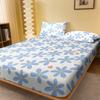 1 Simple Modern Plant Flower Fruit Printed Matte Fitted Sheet, Bedroom Printed Bed Cover, Bedding (Excluding Pillowcases)