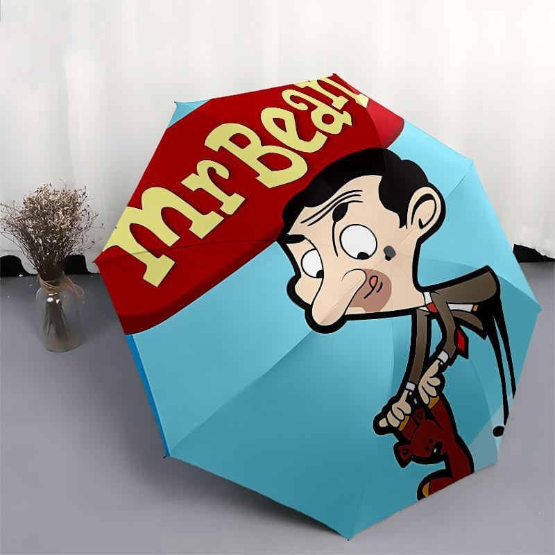 Mr Bean, Comedy- Automatic Opening and Closing, 8-rib Structure Portable Umbrella, Suitable for Men and Women in All Seasons - Perfect Gift