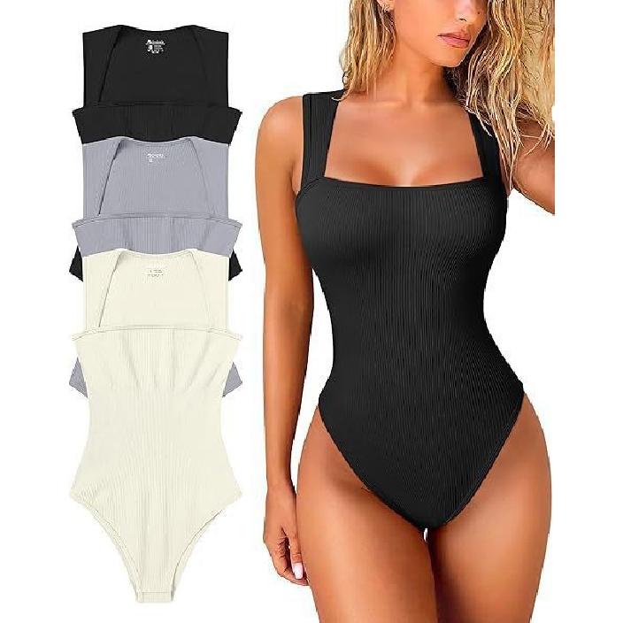 Beach Vacation Women'S Tight Fitting Jumpsuit Sexy Vest Summer Swimsuit Jumpsuit Triangle Pants New Square Collar