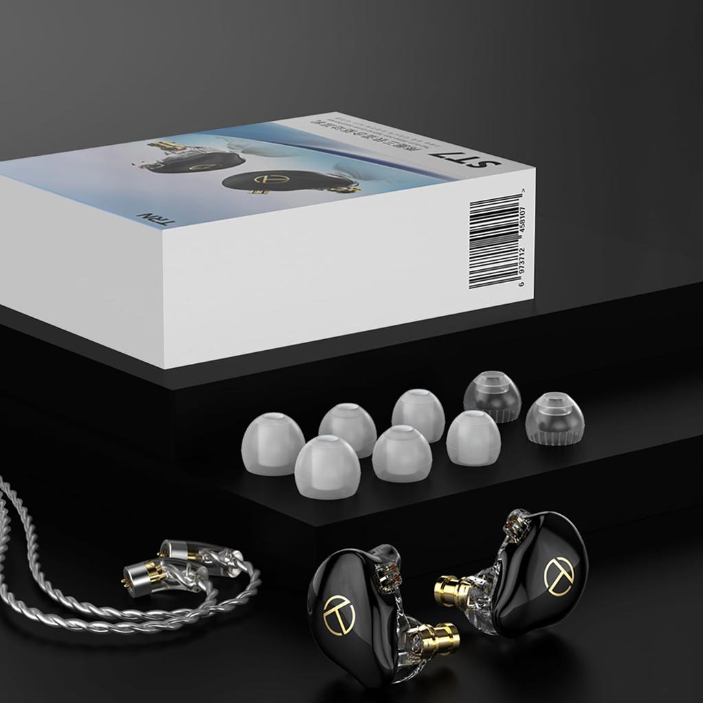 LINSOUL TRN ST7 Гибридный тип Натуральные смоляные HIFI наушники Recable Design Канальный тип Эргономичный дизайн Высокочистый посеребренный OFC кабель Двойной динамический