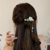 White Flowers Tassels Hair Clip for Women Korean Hairpin Geometric Crystal Hair Barrettes Girl Hair Accessories Hairgrip Fashion