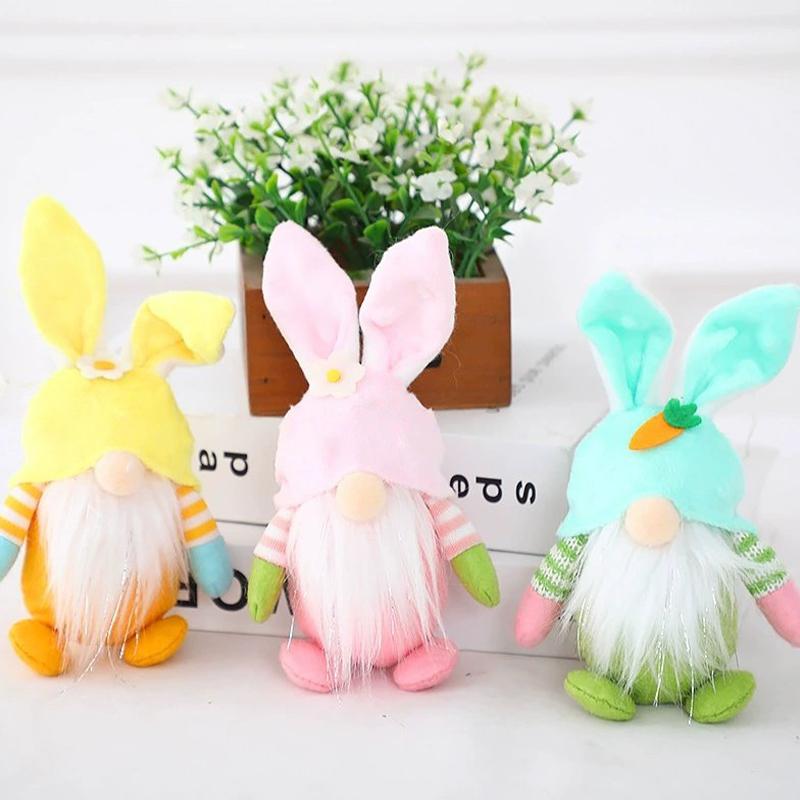 Пасхальный Гном Заяц Цветной Плюшевый Заяц Подвесной Праздничные Товары для Вечеринки Плюшевый Кролик Гоблин Декор Для Гостиной Полки Дома