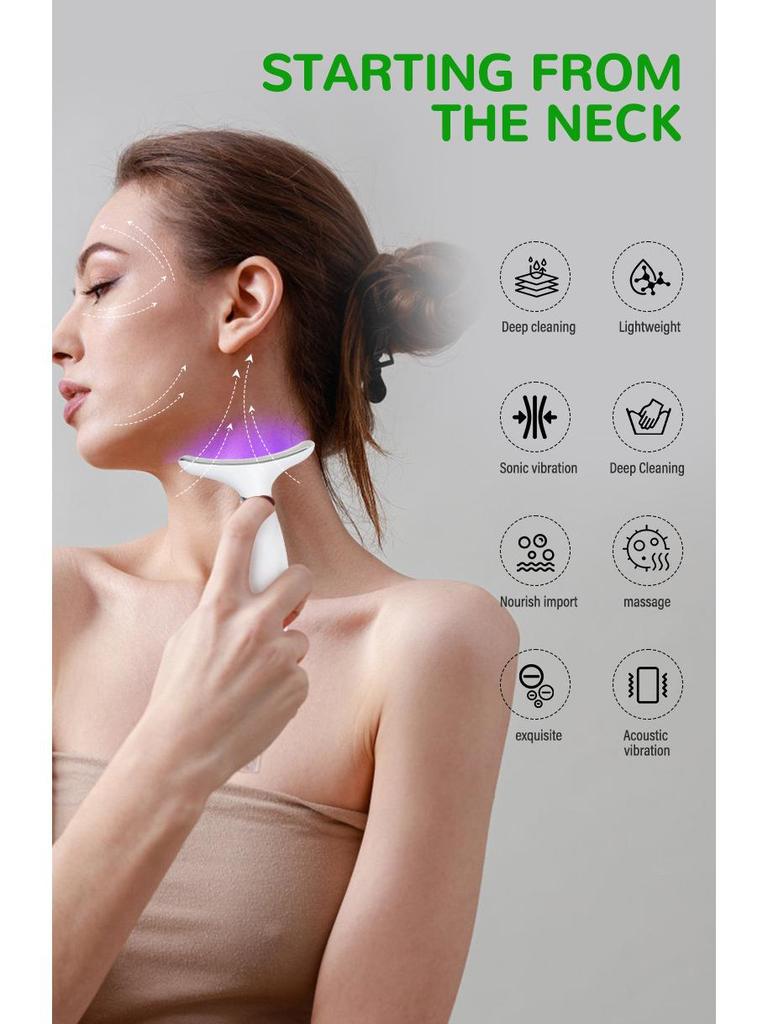 Seven-Color Light Portable Facial and Neck Beauty Massager