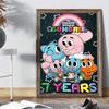 Удивительный забавный постер W-world Of Gumball, аниме-постеры, липкие настенные рисунки HD-качества, ретро-постеры для домашнего декора комнаты Kawaii