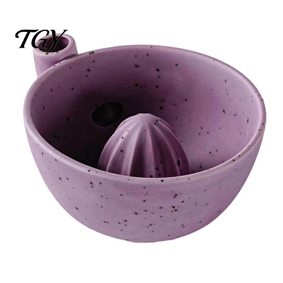 Lemon Lime Squeezer Tool Ceramic Berry Washing Bowl, Manual Citrus Juicer Reamer, Fruit Cleaning Bowl And Juice Extraction for Kitchen Breakfast Salad