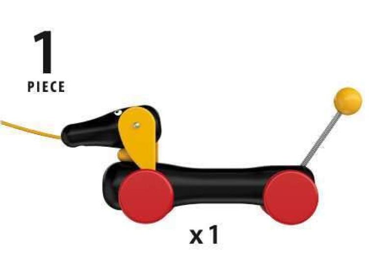 BRIO Wooden Rail Pull Educational Ages Christmas Indoor Brain Training Toy, Toy, Dutchy, 1+, 30332, Birthday, Present, Play, Boys, Girls,