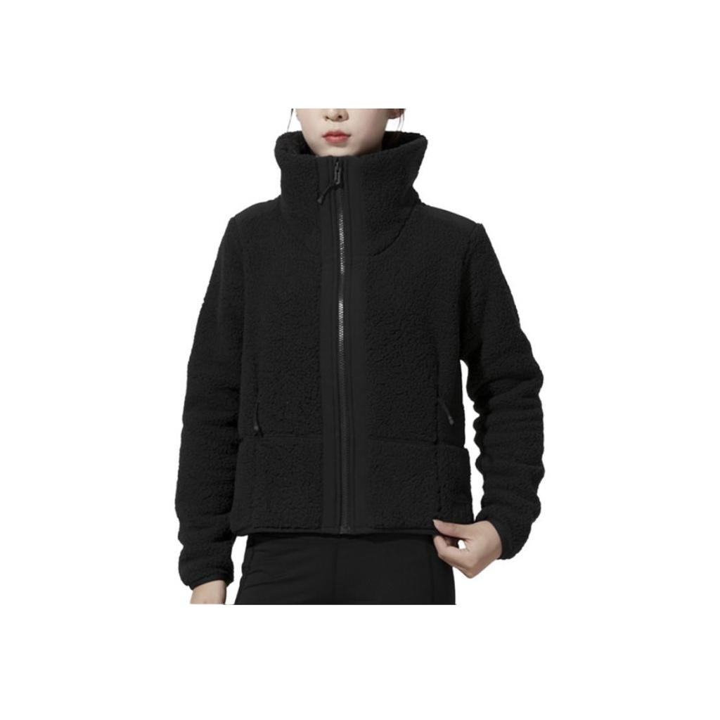 Under Armour Legacy Sherpa Printed High Neck Warm Training Jacket Women Jacket Black 1357479-002