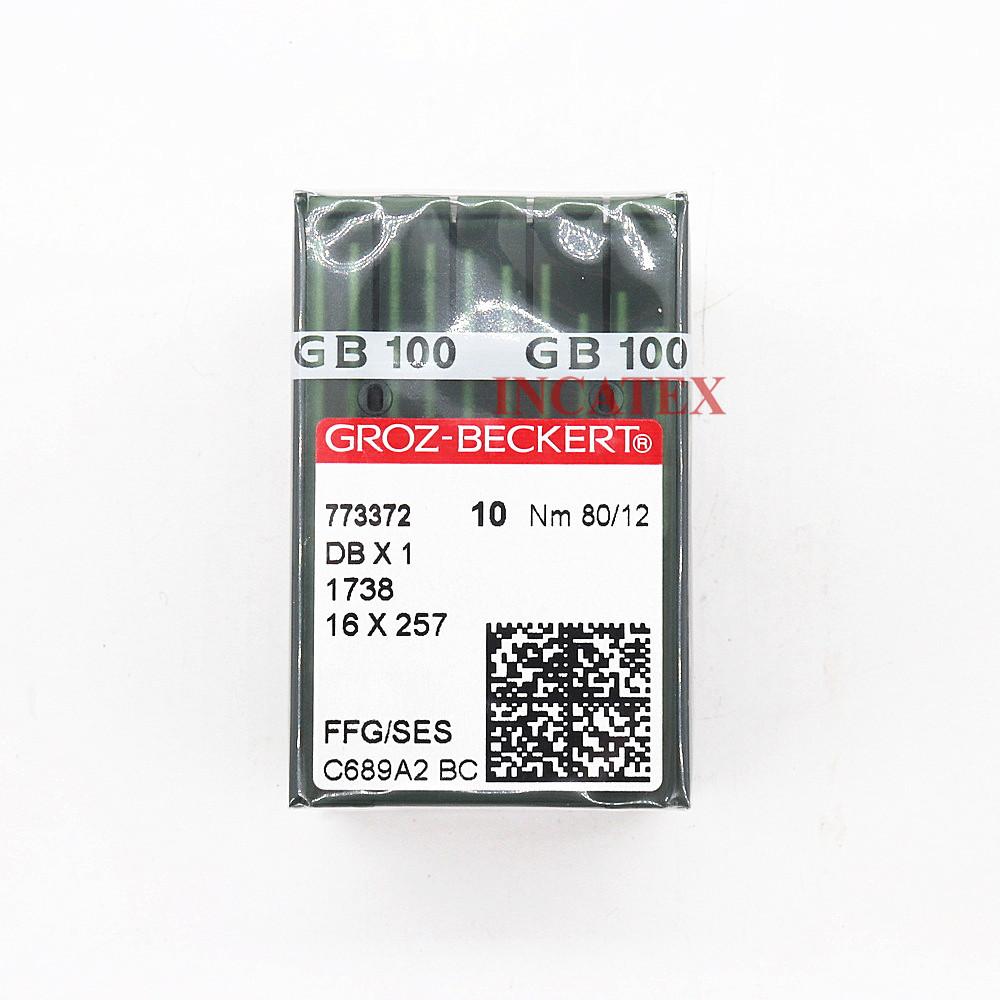 100 шт. Оригинальные швейные иглы Groz Beckert DBX1 1738 16X257 FFG/SES Nm 70/10 75/11 80/12 90/14 для промышленных швейных машин