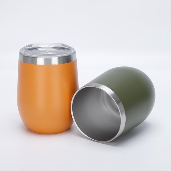 Stainless Steel Wine Cup with Leak-Proof Lid Hot Cold Drinks Portable Travel Cup Anti-Slip Design Insulated Thermal Mug
