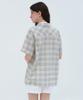 MUSINSA STANDARD WOMAN Women'S Oversized Crinkle Check Short Sleeve Shirt [Ivory]