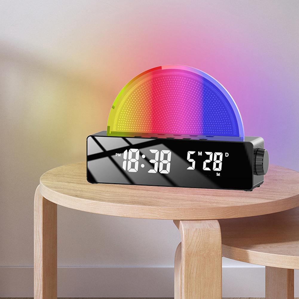 Colorful Alarm Clock Morning Wake Up Alarm Sunrise Simulator Bedroom Night Light Support 2 Wakeup